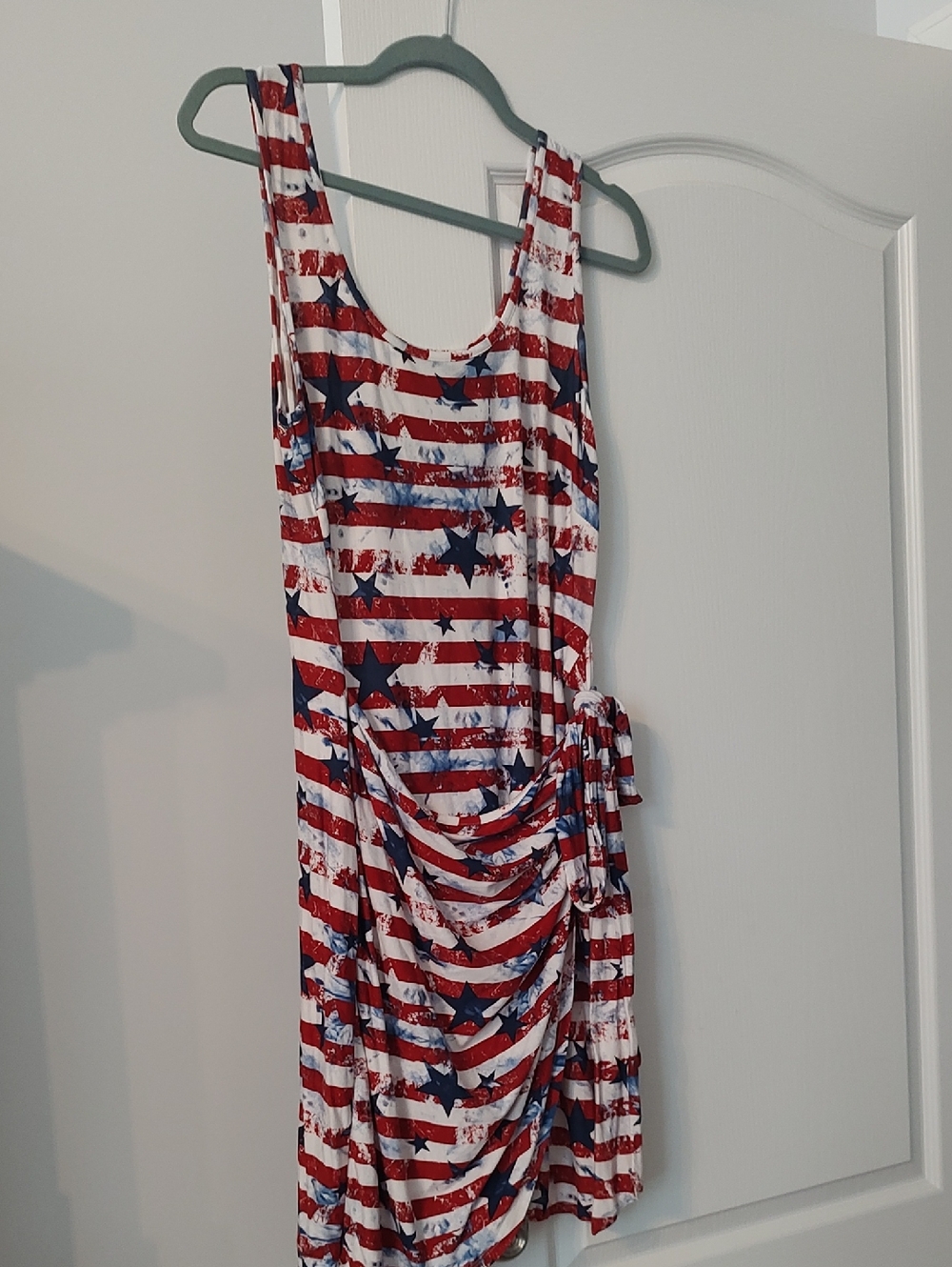 VENUS Red, White & Blue Sleeveless Tie-Detail Dress